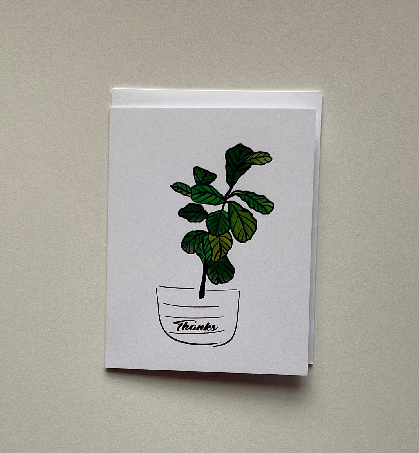Fiddle Leaf Thanks Notecard
