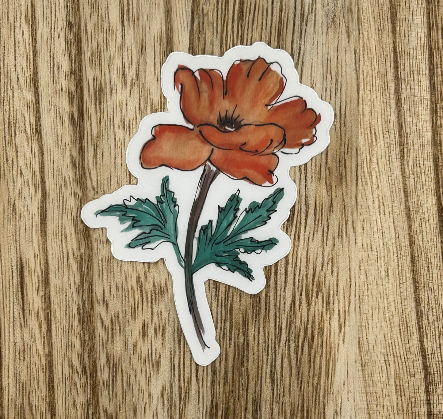 Flower Burnt Orange Sticker